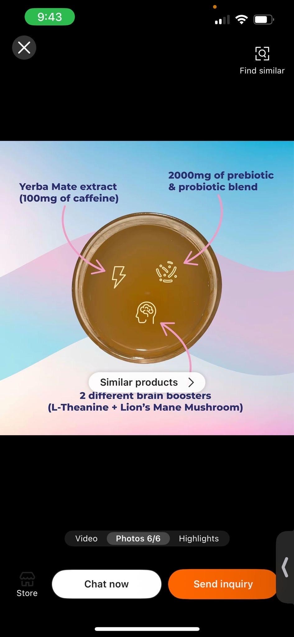 Brainista Yerba Magic | Yerba Mate Tea Powder | Strawberry Macha
