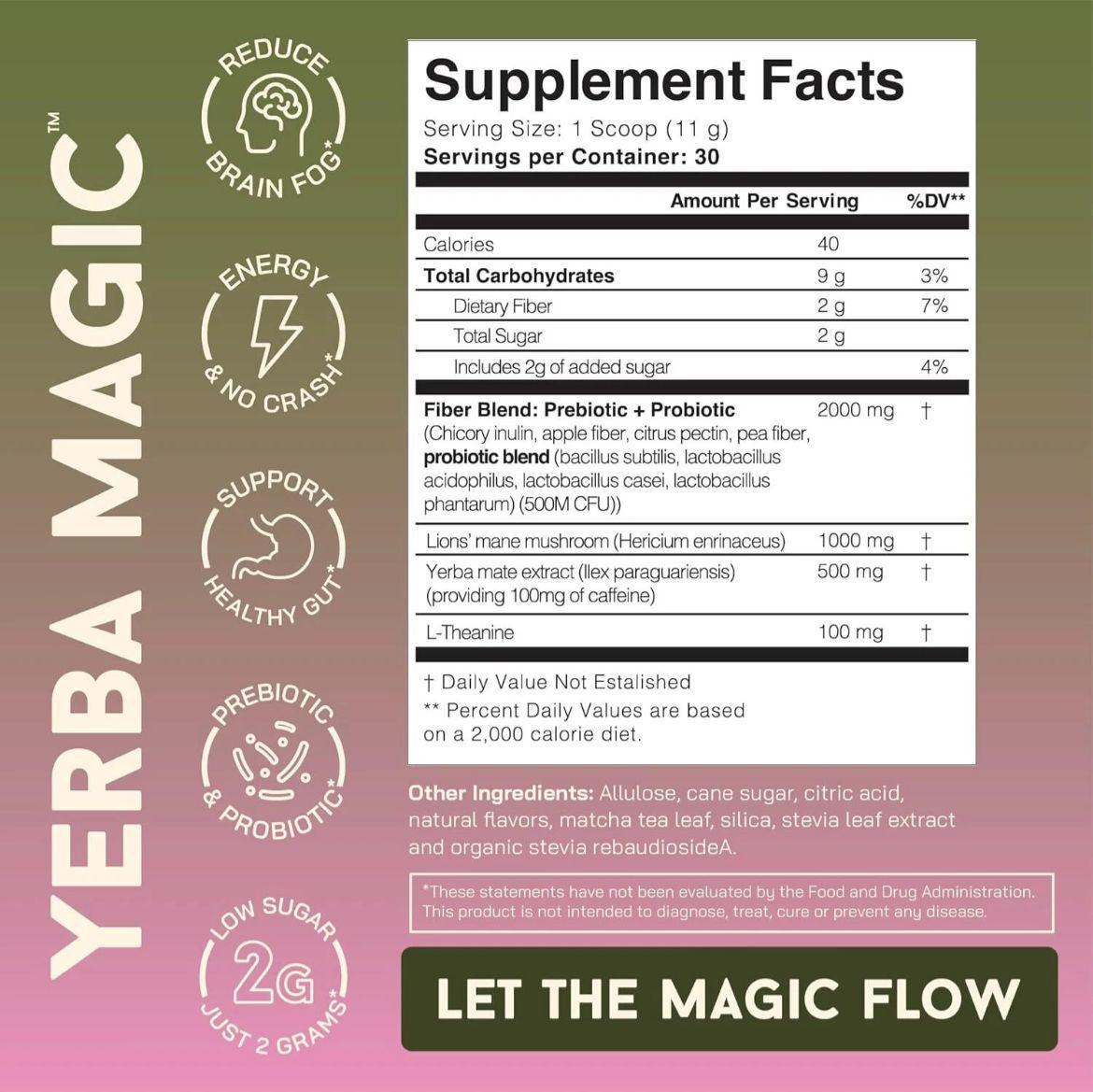 Brain Yerba Magic | Yerba Mate Tea Powder | peach mango