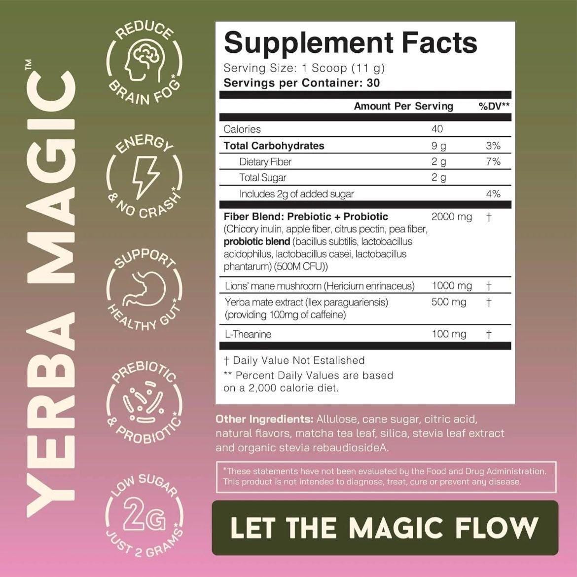 Brain Yerma Magic | Yerma Mate Tea Powder | Strawberry Macha