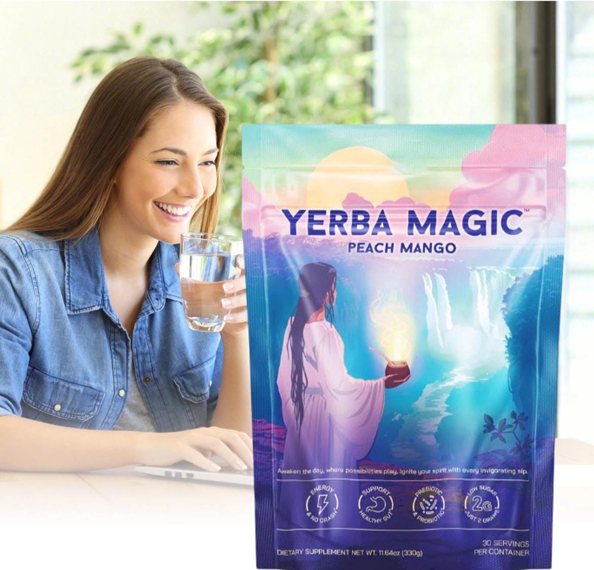 Brain Yerba Magic | Yerba Mate Tea Powder | peach mango