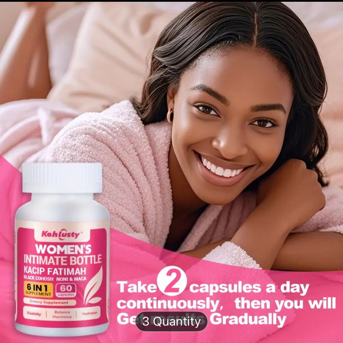 Kehlusty Women'S Intimate Care Capsules | 6 In 1 Wap For Women Supplement - Odor Removal, PH Balance, Moisturizing, Comfort, Elasticity And Balance With Kacip Fatimah, Fenugreek, Slippery Elm Bark, Black Cohosh, And Maca Root, 60 Capsules